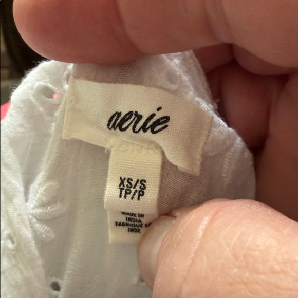 Aerie White Floral Eyelet Swim Coverup - Picture 2 of 2